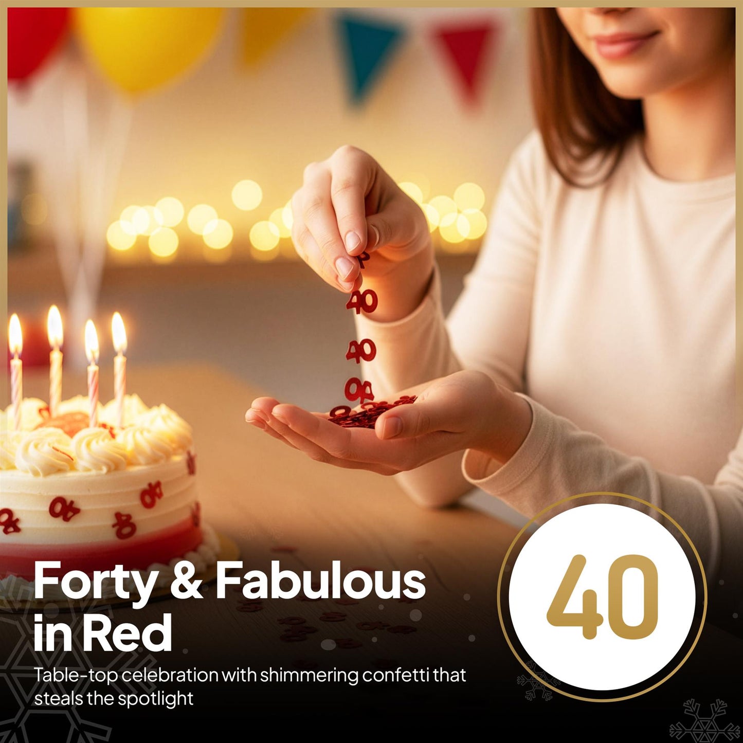 14g 40th Birthday Red Confetti