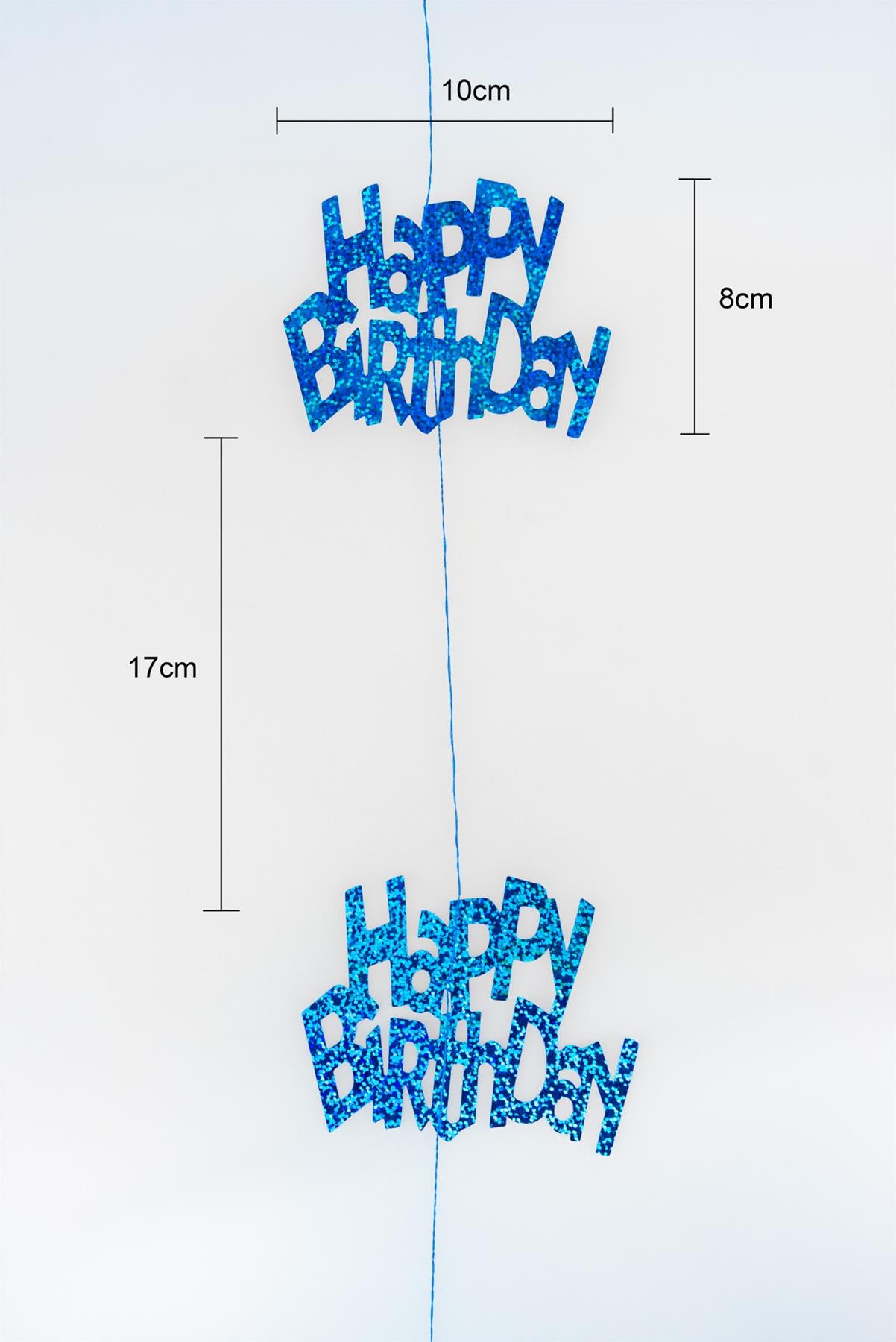 6 pcs Blue Happy Birthday Hanging Strings