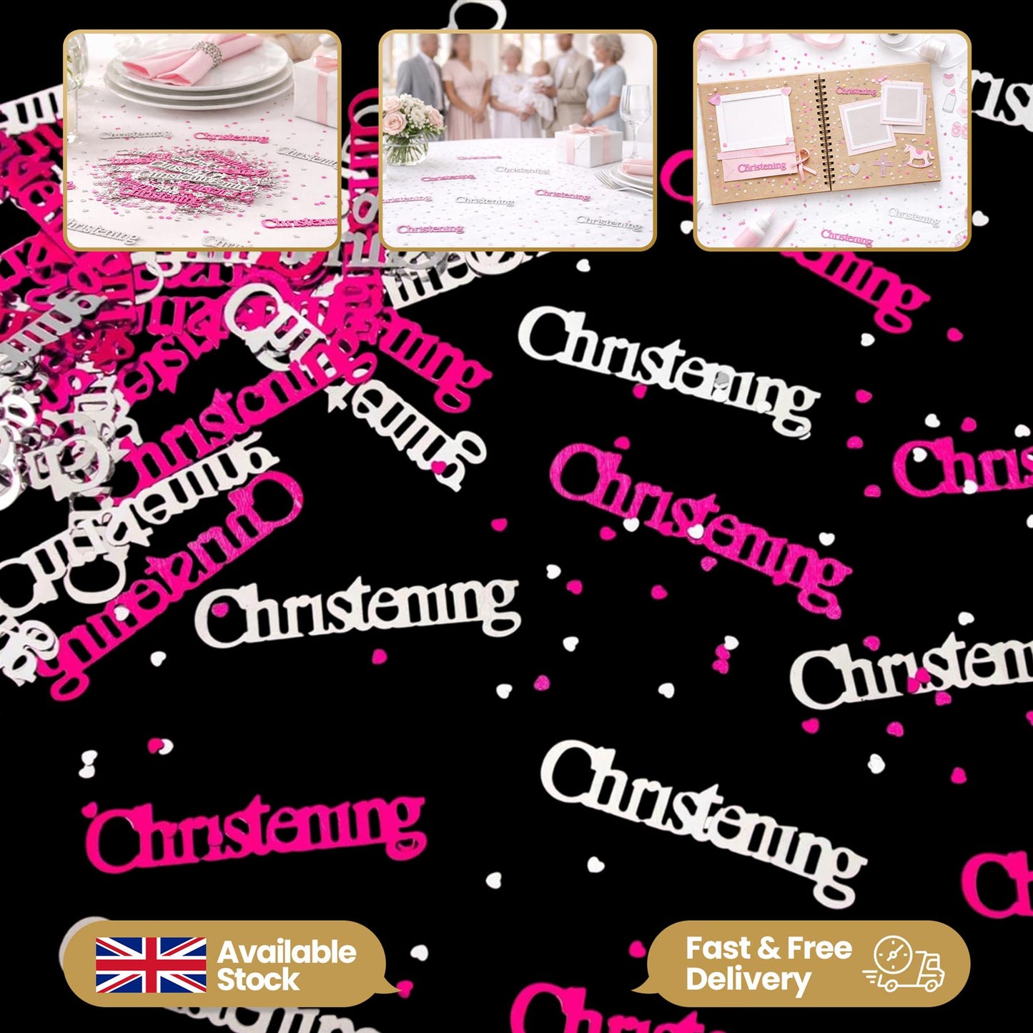 Christening Confetti Pink - 14g, 3 Pack