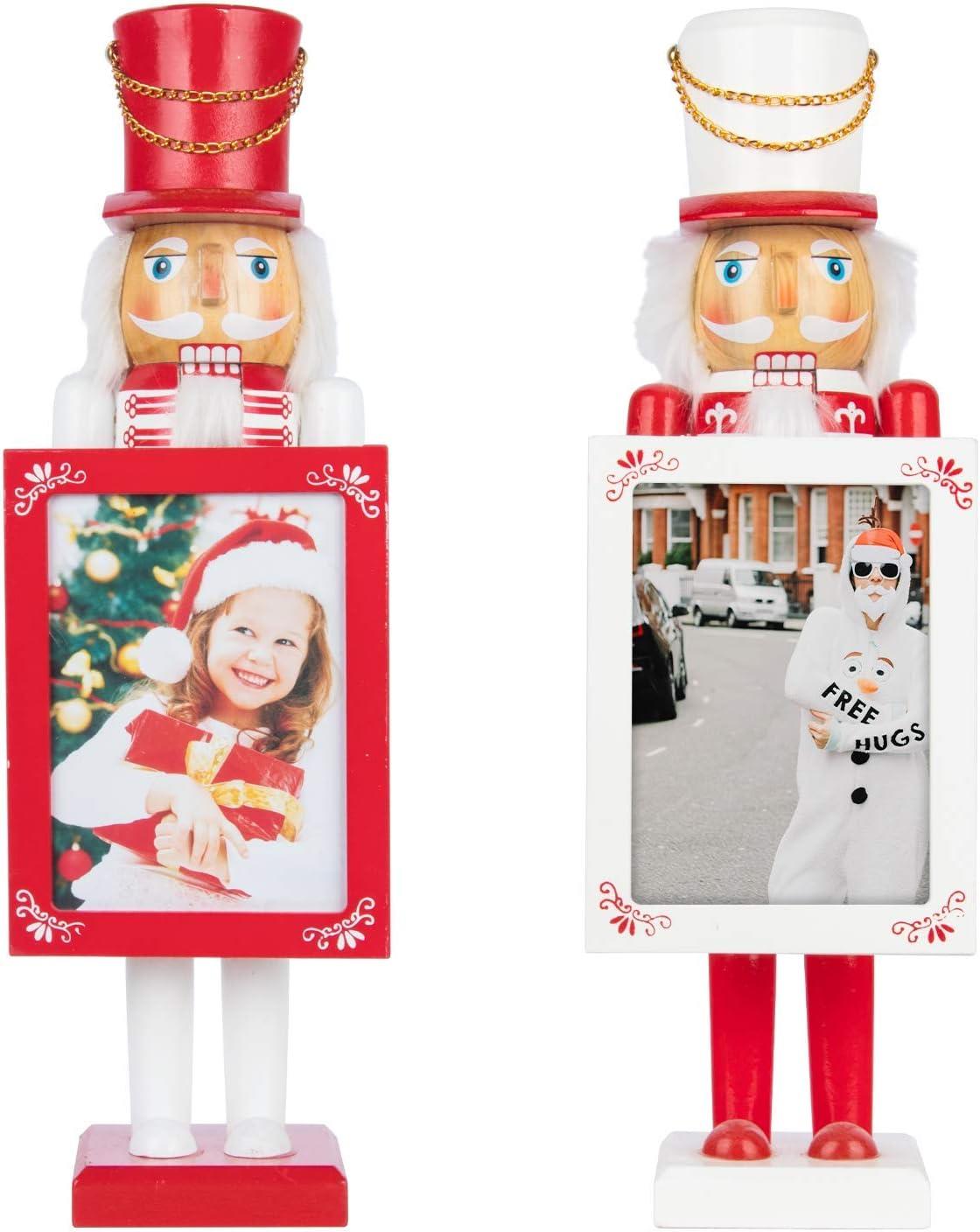 2 Wooden Nutcracker Photo Holders (38cm)