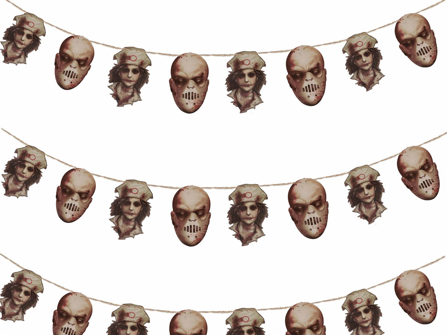 8Pcs Halloween Bloody Faces Garland