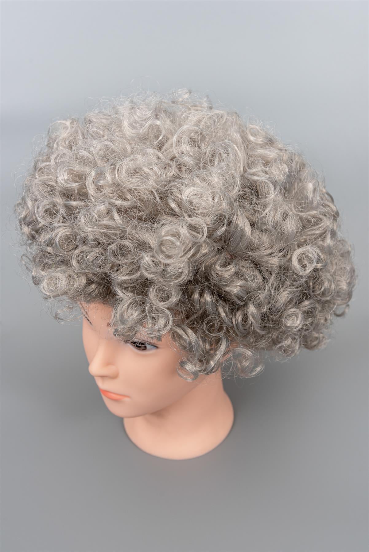 Grey Silver Curly Afro Wig