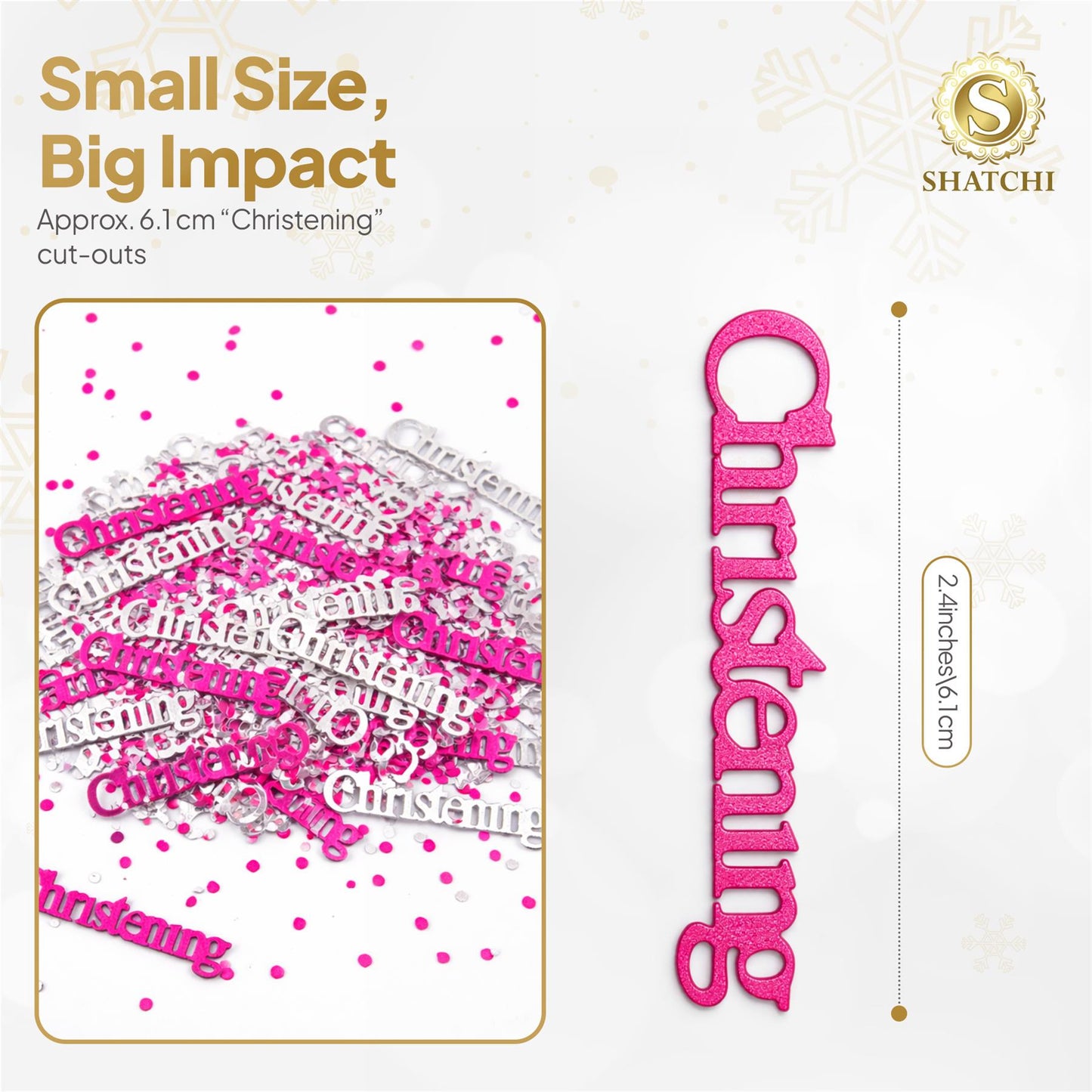 4 x 14g Pink Christening Confetti