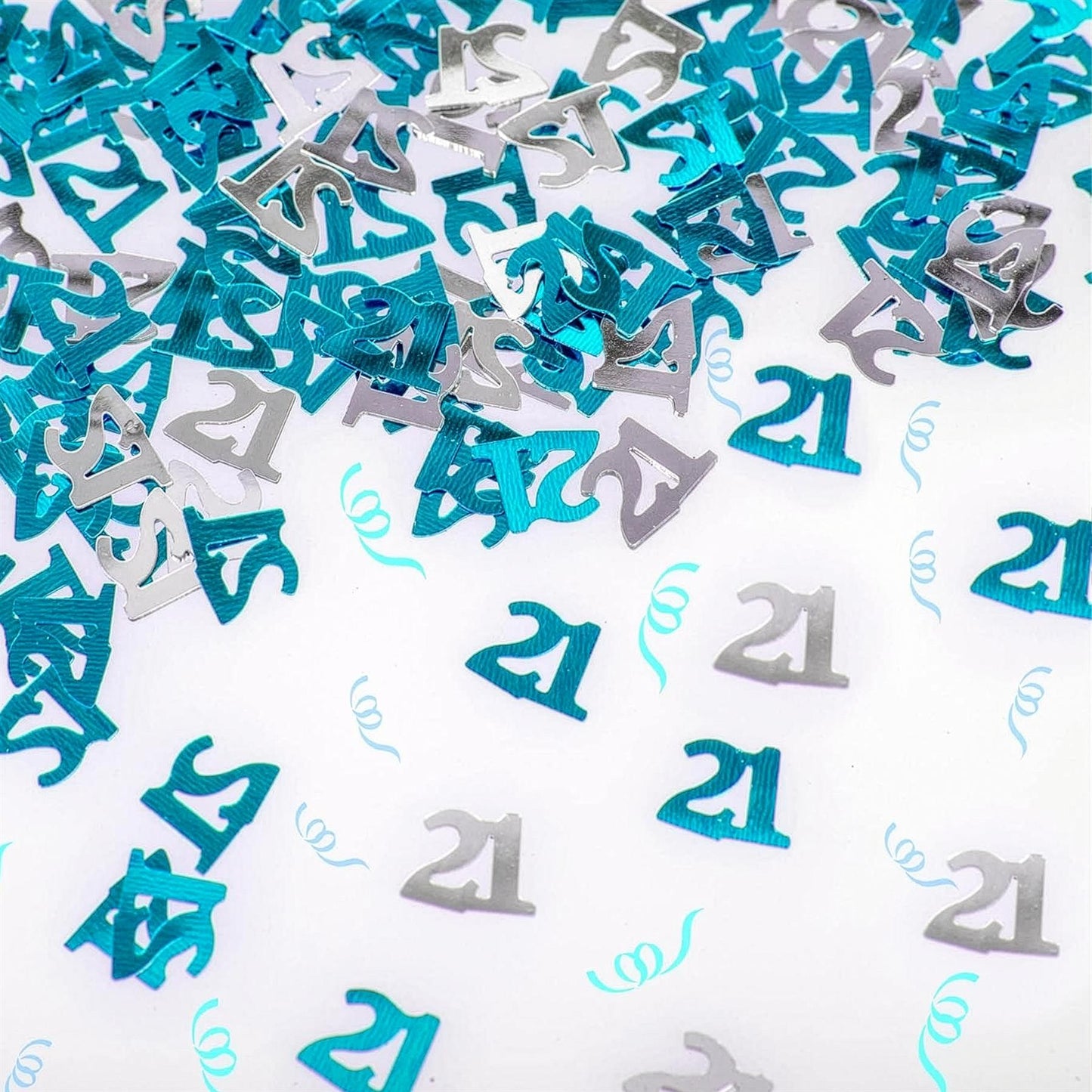 2 Packs 21st Blue & Silver Birthday Glitz Confetti