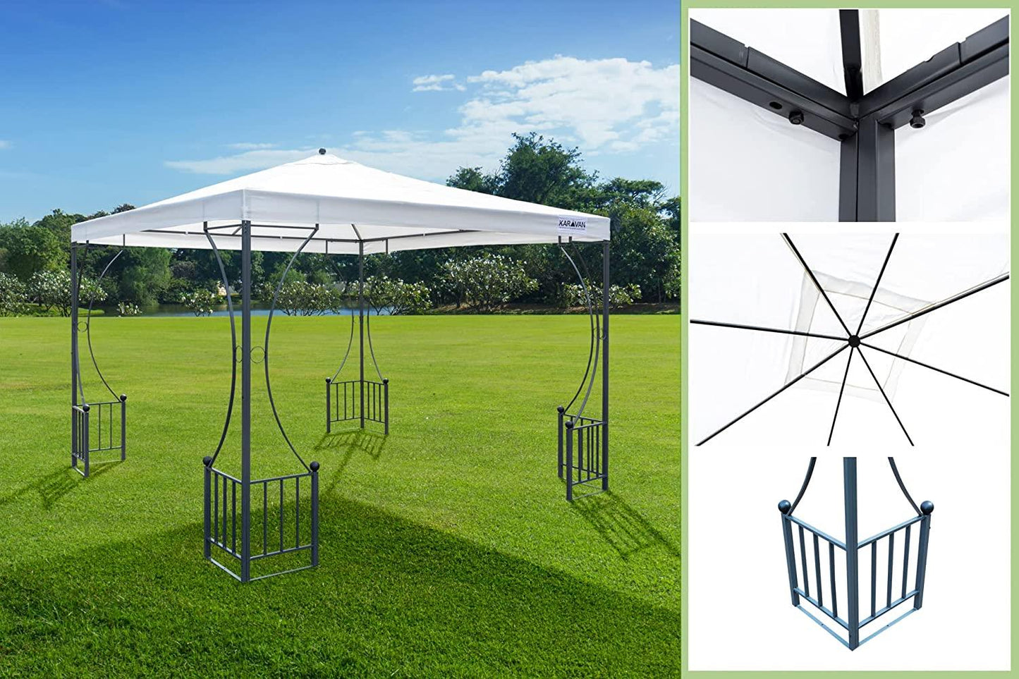 3X3m Gazebo Powder Coated Steel Frame