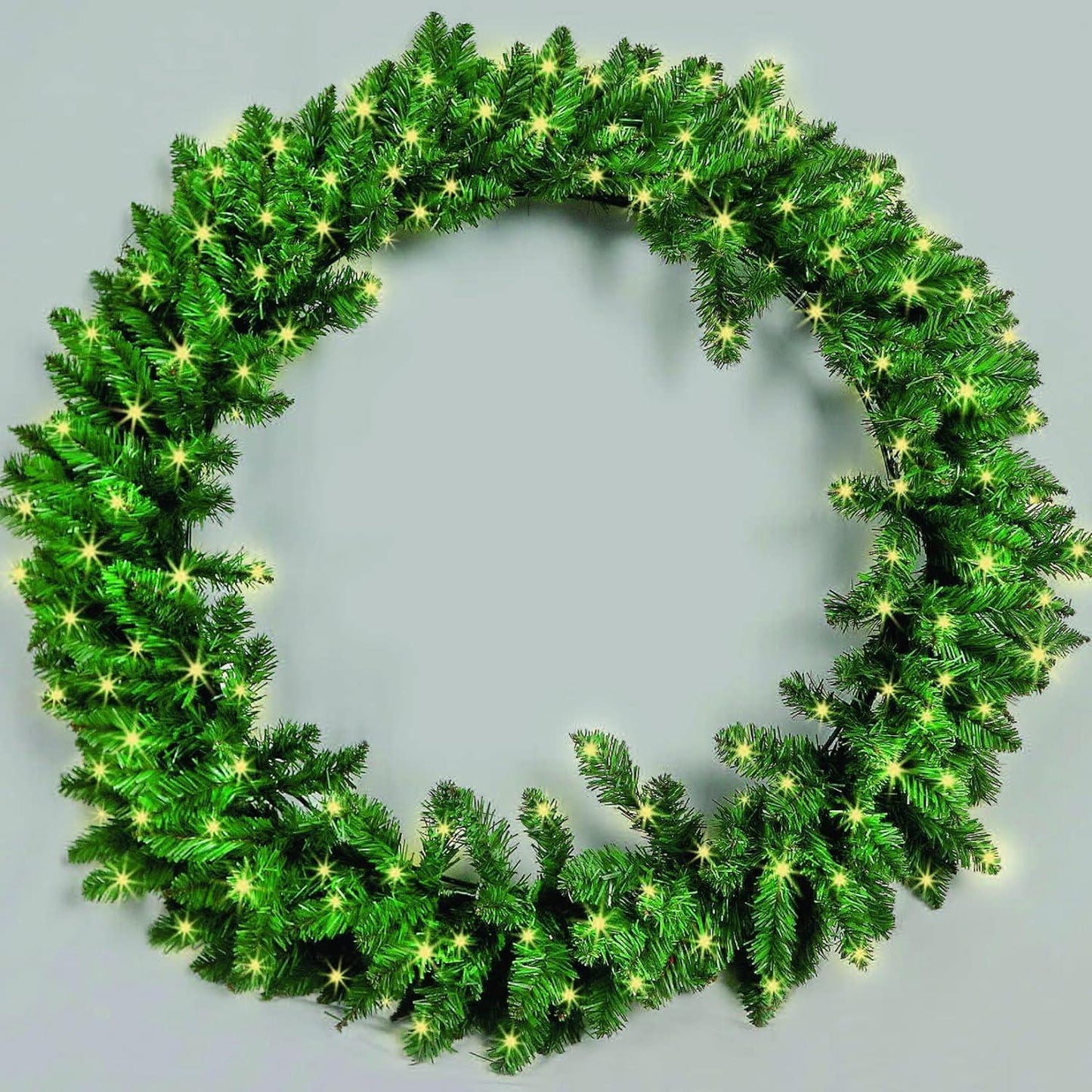 80cm Green Imperial Wreath with 120 LEDs and 380 Tips