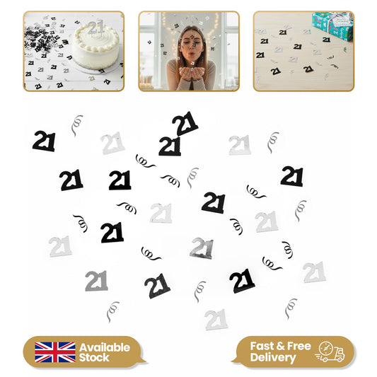 14g 21st Black Happy Birthday Confetti
