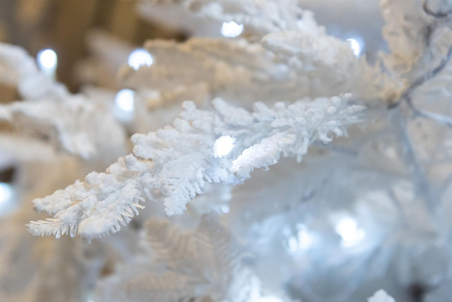 210cm Bavarian Pine White Flocked Pre-Lit LED Christmas Tree - 7ft