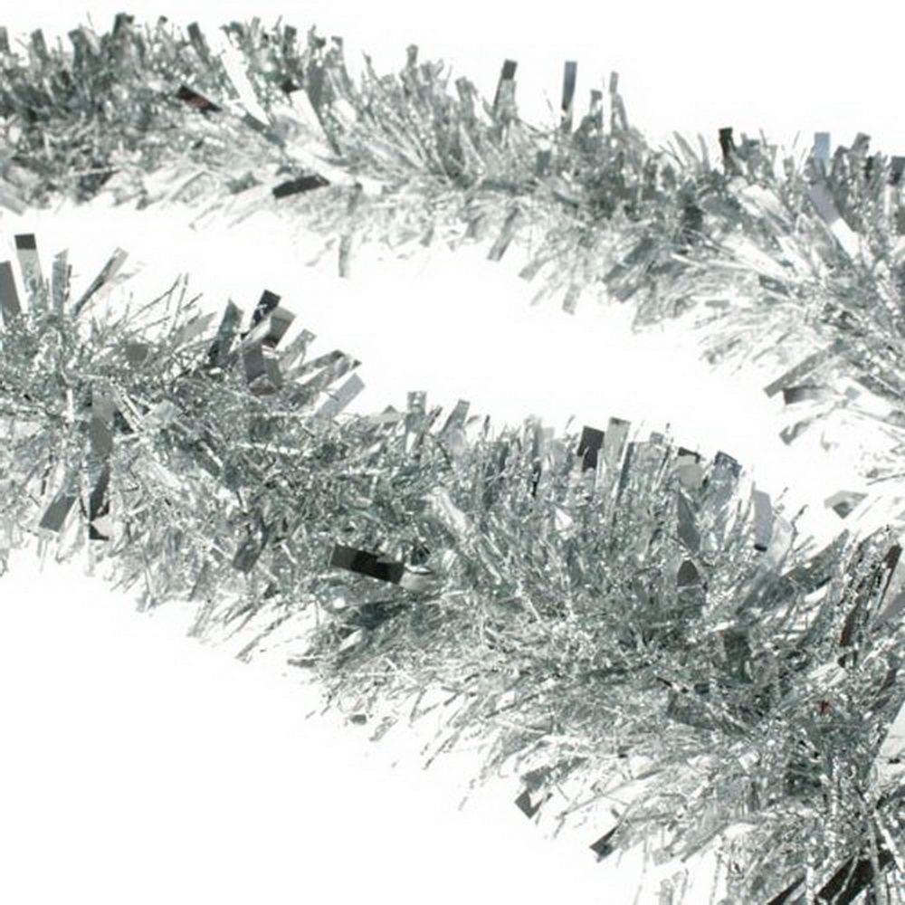 32Pcs Silver Tinsel Tree Decorations 1.8m