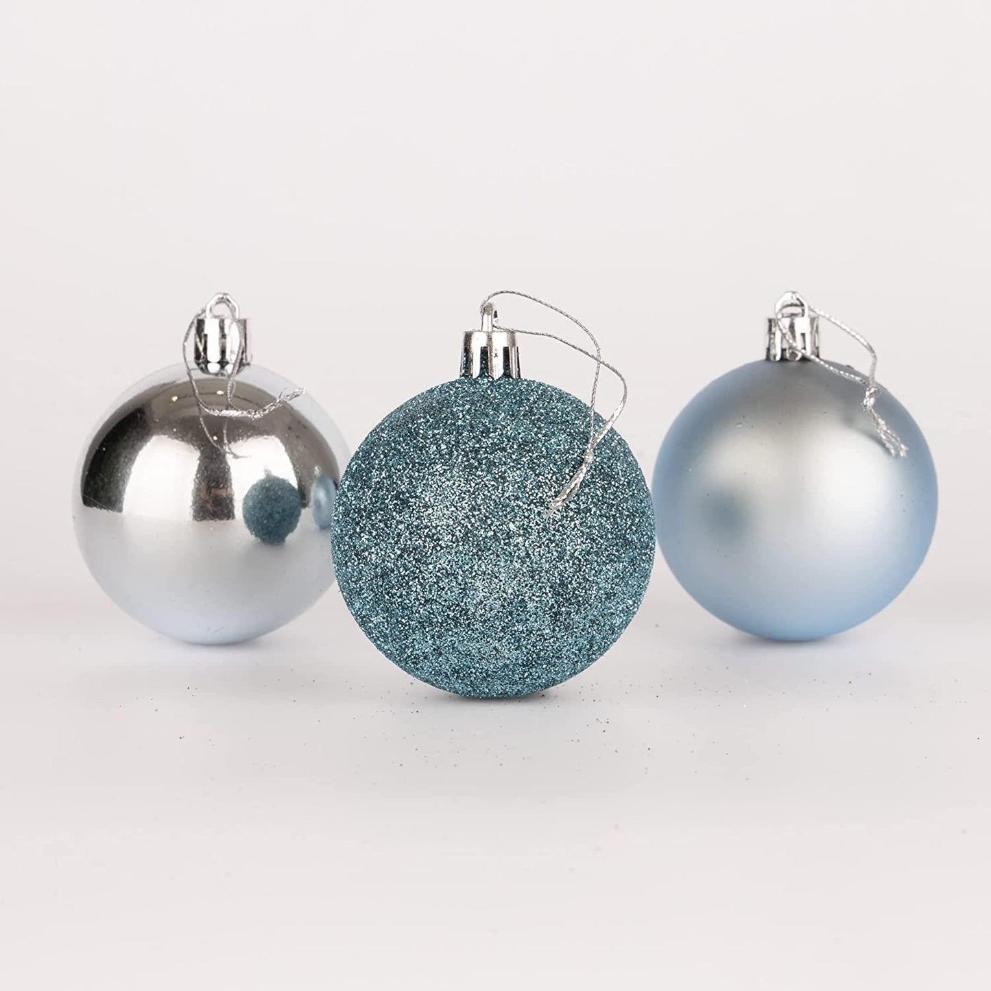 Set of 9 Light Blue 5cm Baubles (PVC)