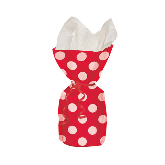 Polka Dot Cellophane Bags (Red)