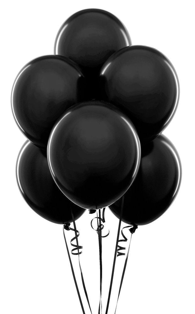 50 Black Balloons - 12"