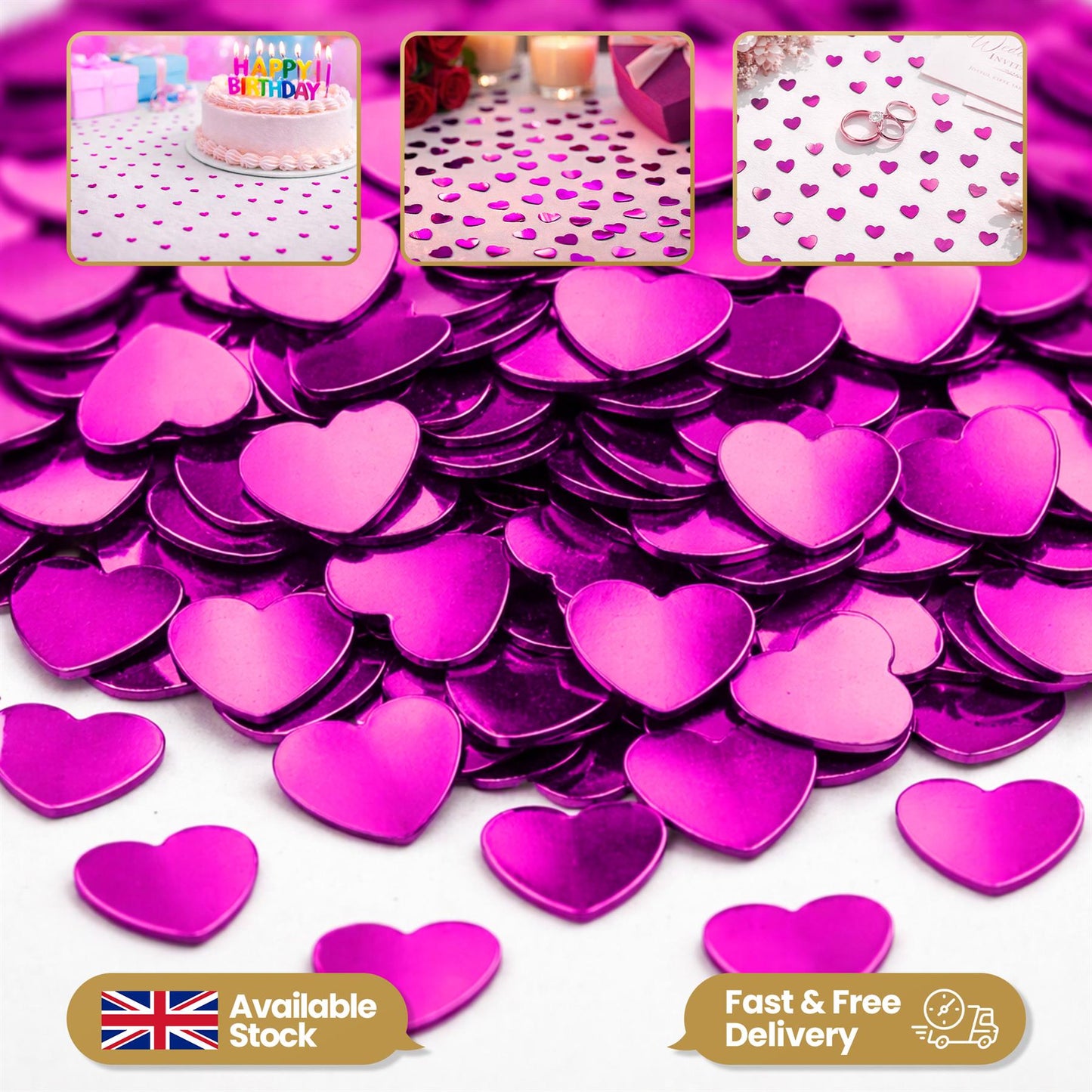 14g Pink Heart Confetti