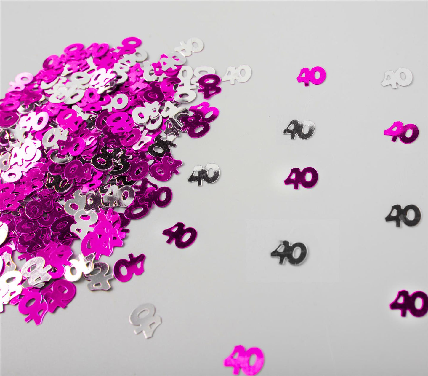 Shatchi 14g 40th Happy Birthday Pink & Silver Party Confetti