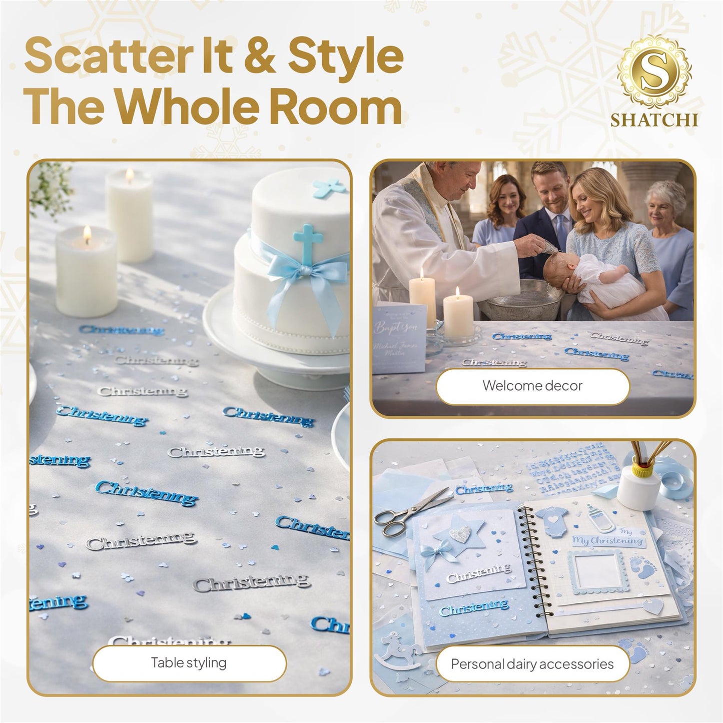 Christening Confetti Blue 14g, 5 Packs