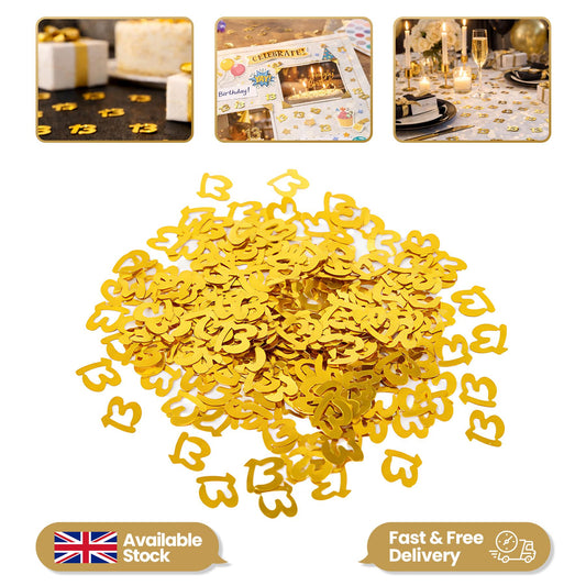 2 Packs of 13th Gold Birthday Confetti 14g each
