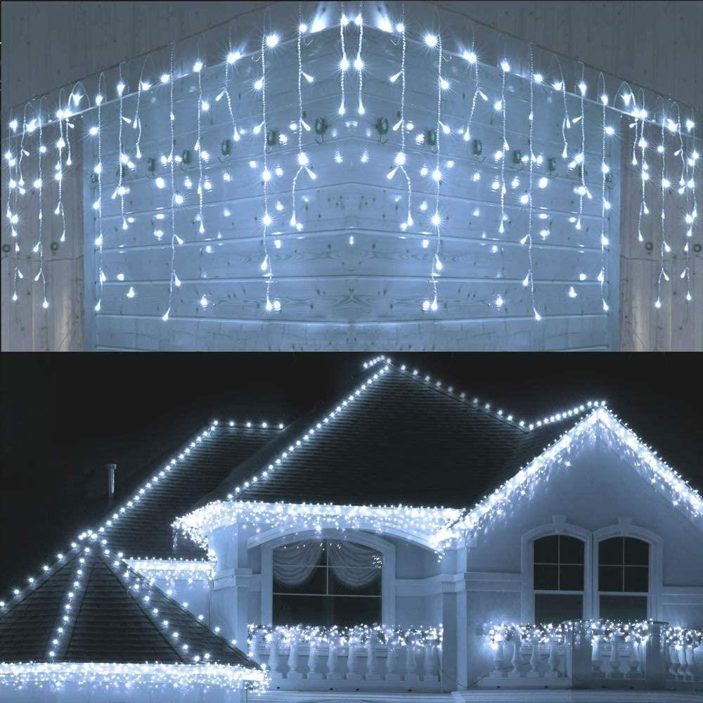 1200 Cool White LED Icicle Lights