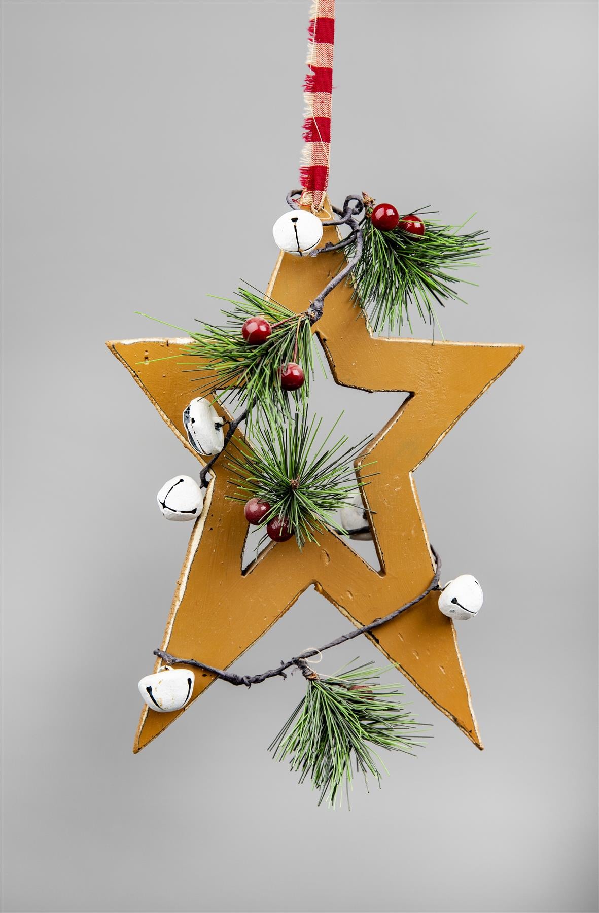 Light Brown Hanging Star Decoration (36cm)