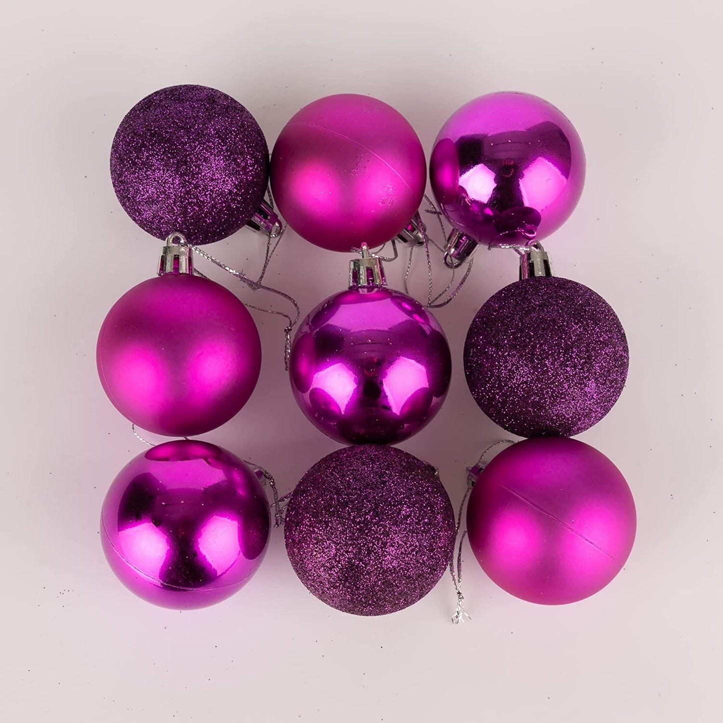 BAUBLES PURPLE 5cm - 9pcs Set PVC