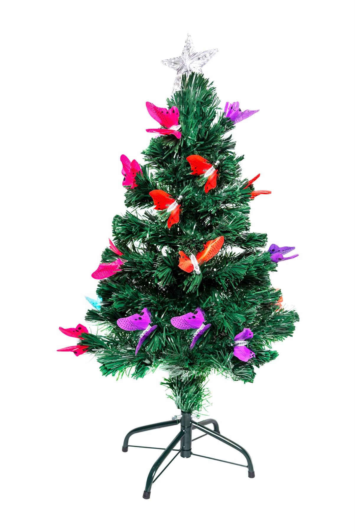 6Ft Butterfly LED Fibre Optic Christmas Tree