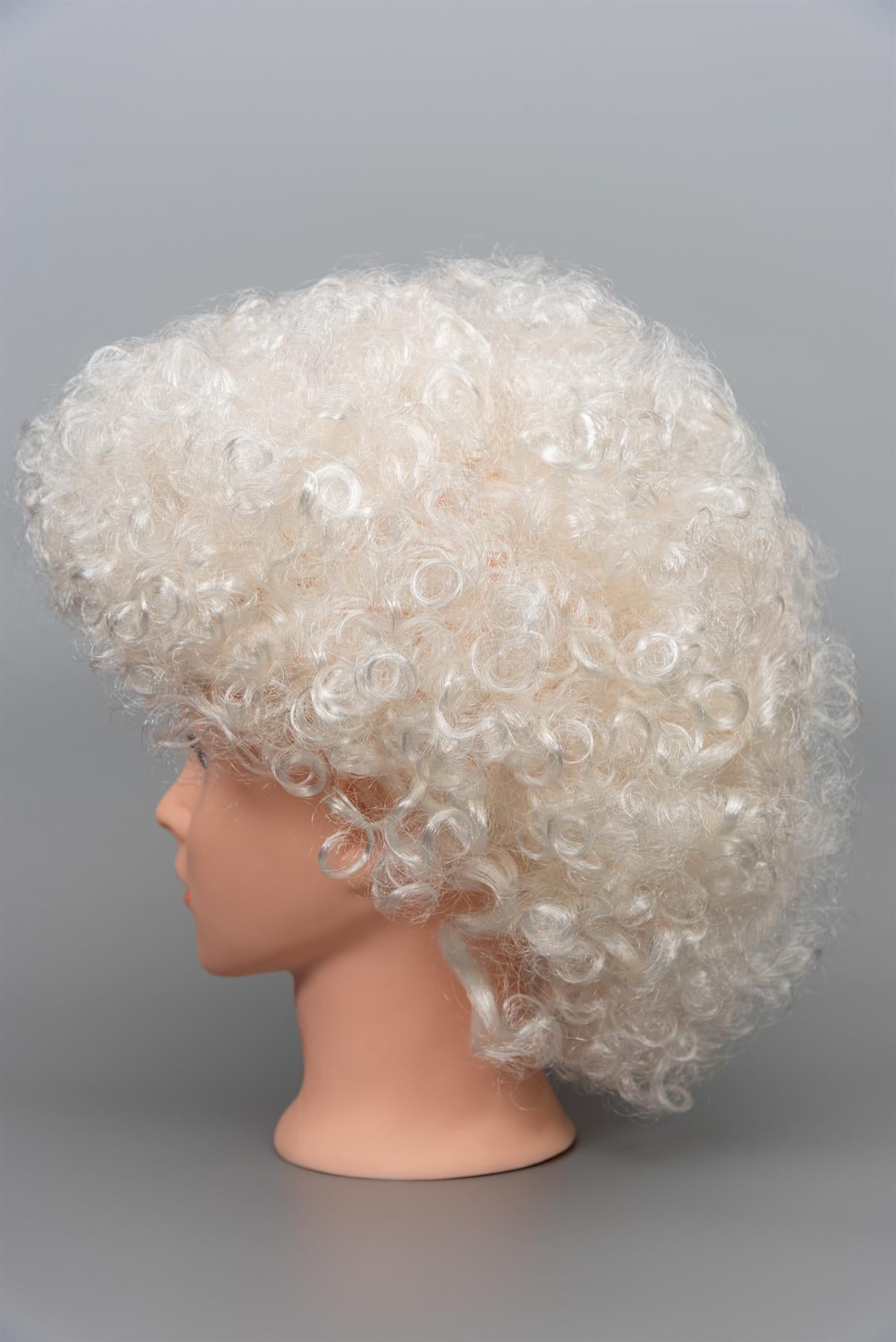 White Afro Curly Wig