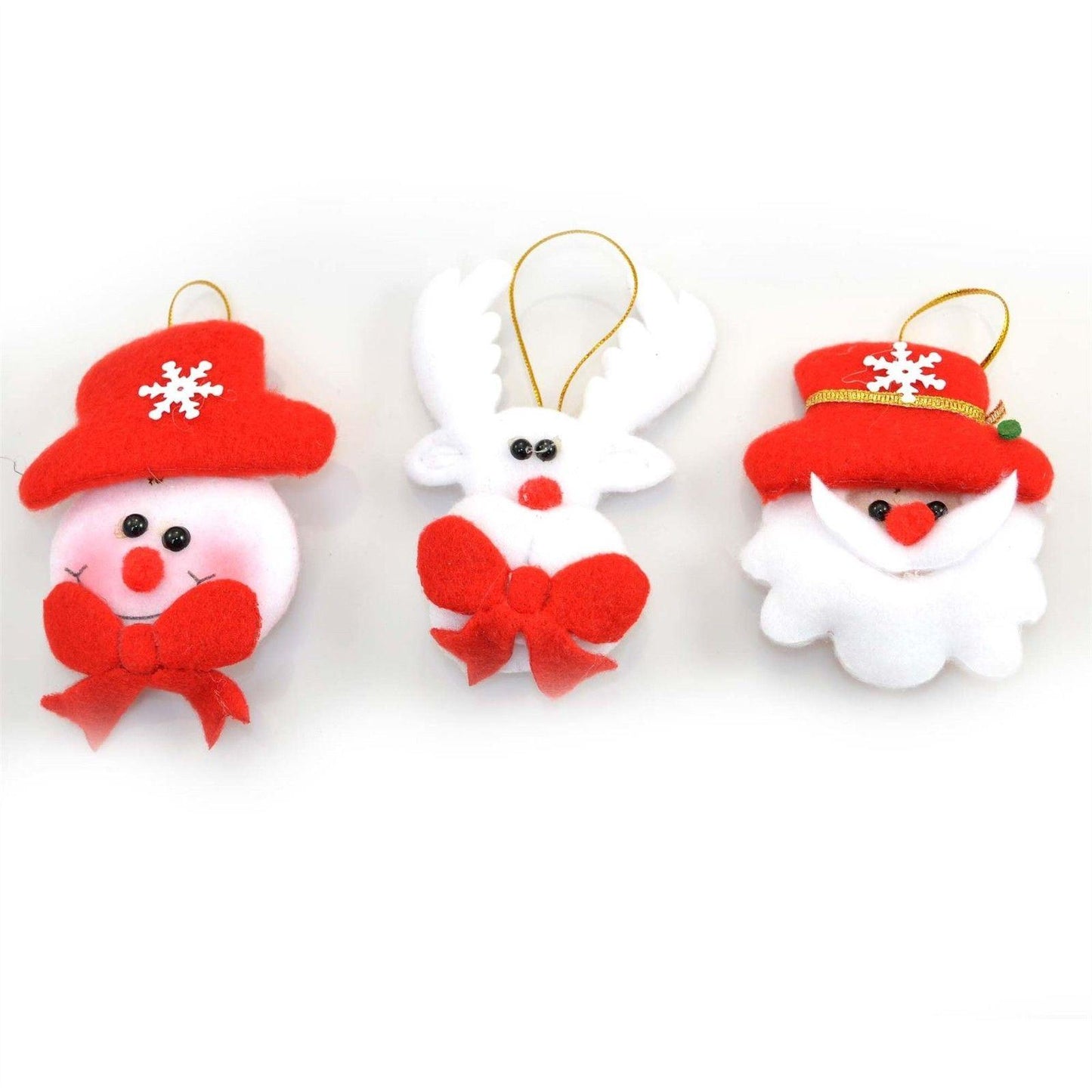 3 Christmas Tree - Flashing LED Teddy Ornaments