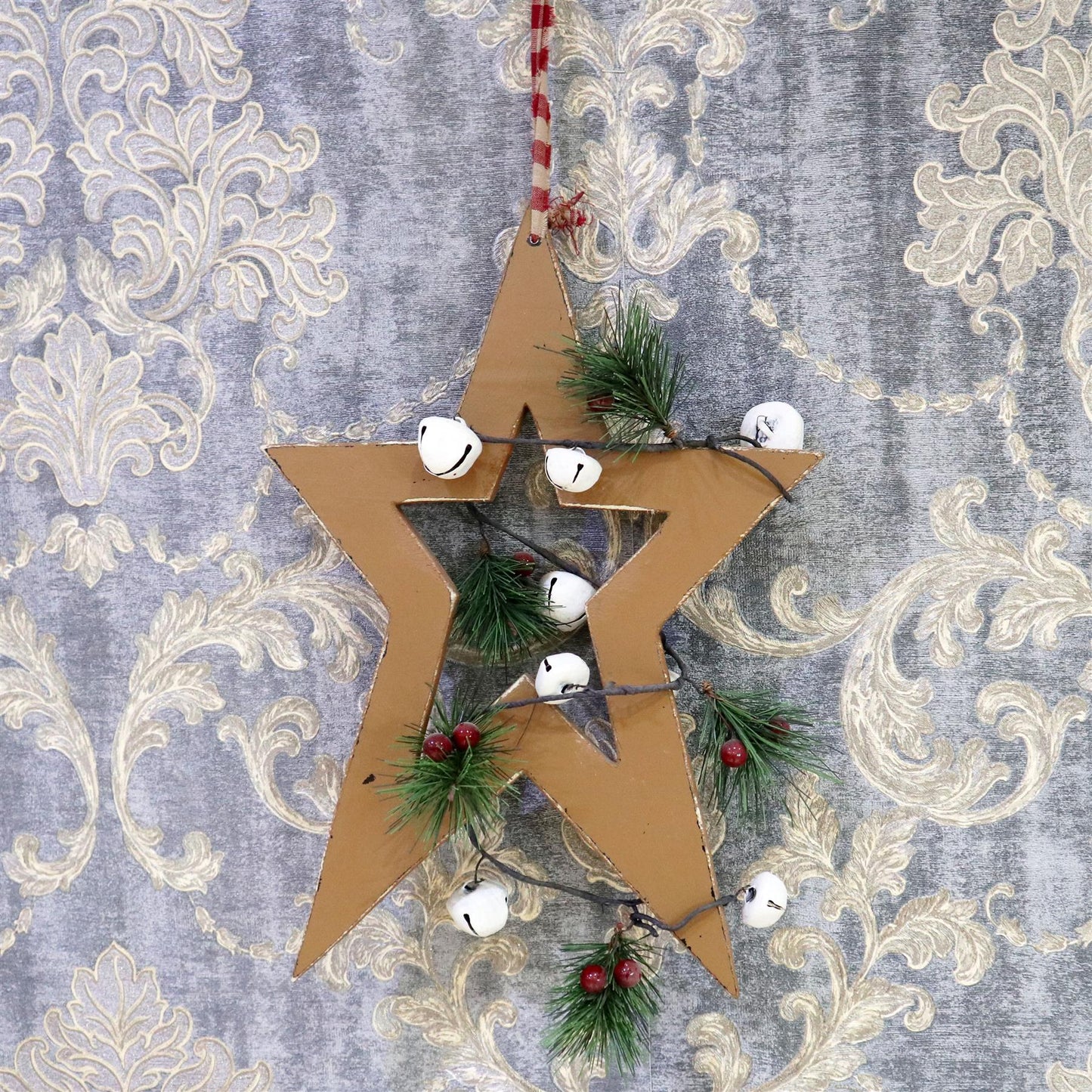 Light Brown Hanging Star Decoration (36cm)