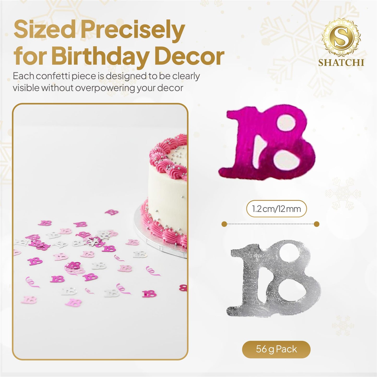 4 Packs of 18th Pink Happy Birthday Confetti 14g Each