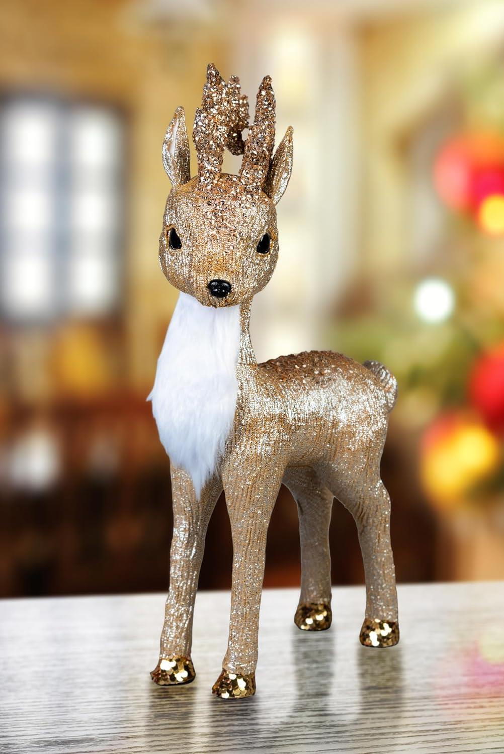 44cm Gold Reindeer Decoration