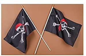 Jolly Roger Pirate Red Scarf Flag - 5x3ft