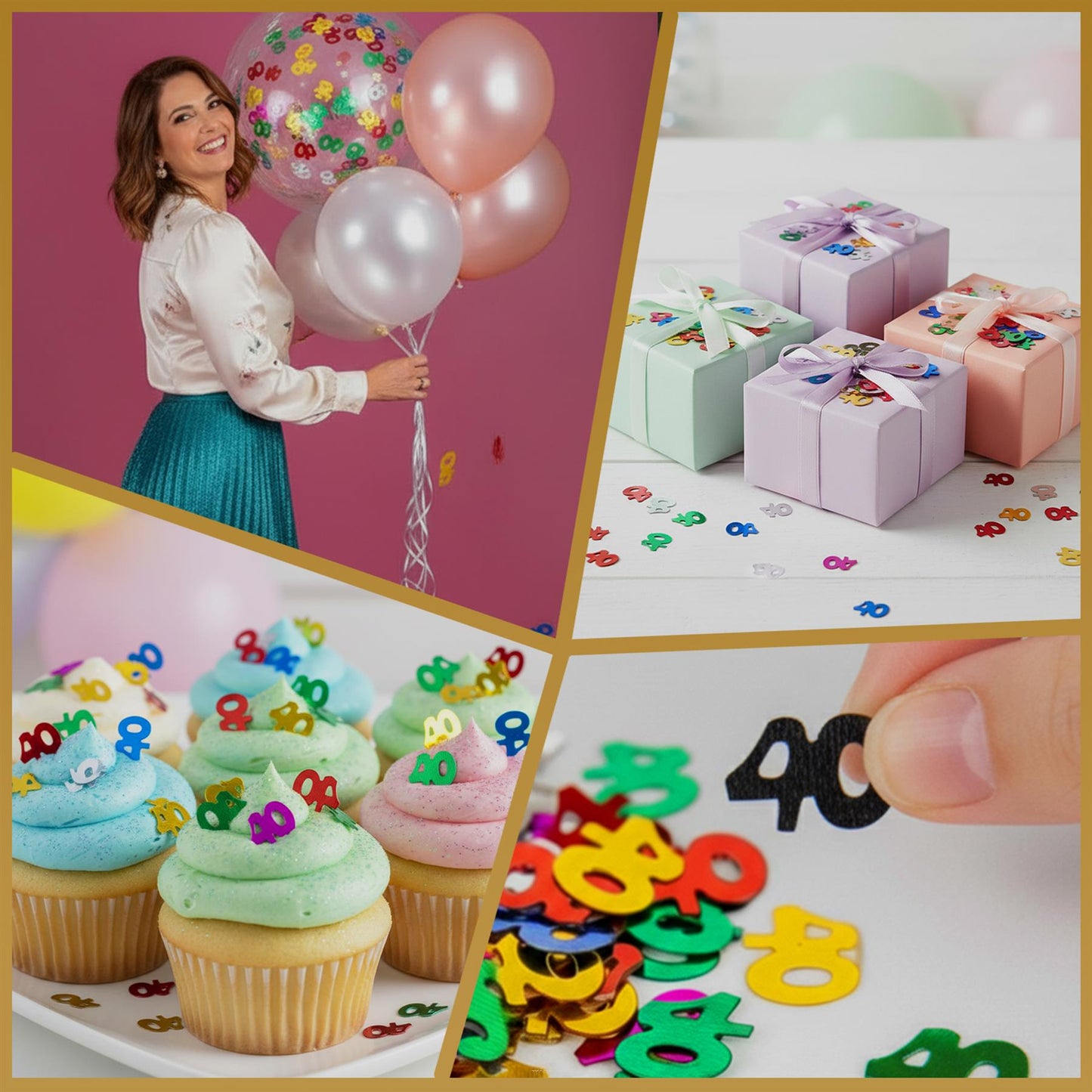2 x 14g 40th Mix Happy Birthday Confetti