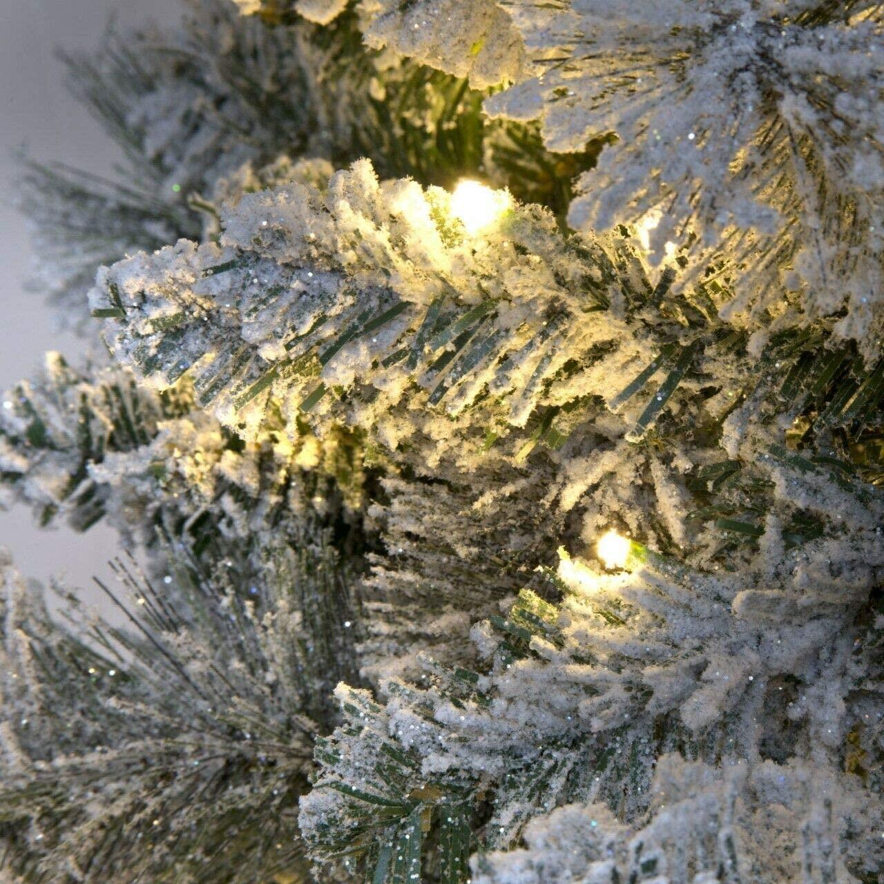 8ft White Snowy Helsinki Boulder Pine, Pre Lit