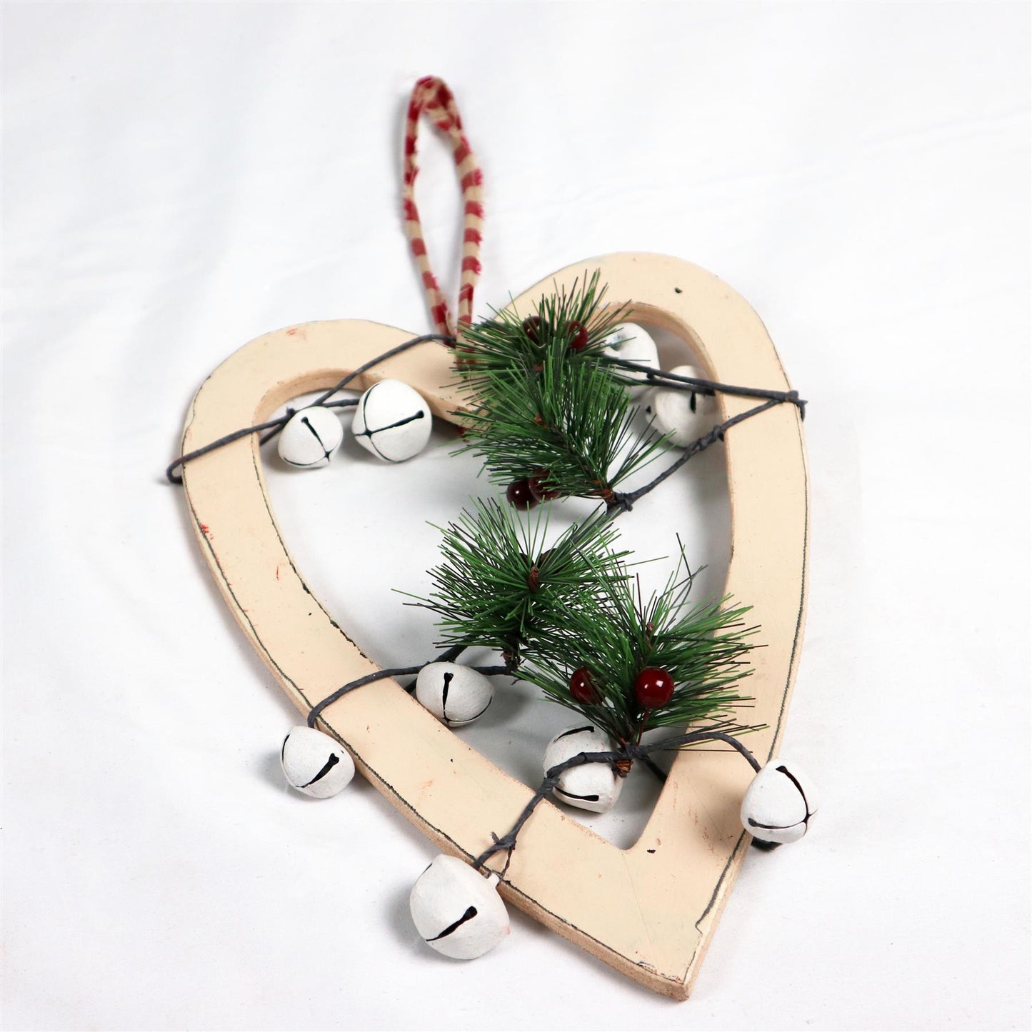 Cream Heart Hanging Decoration - 30cm