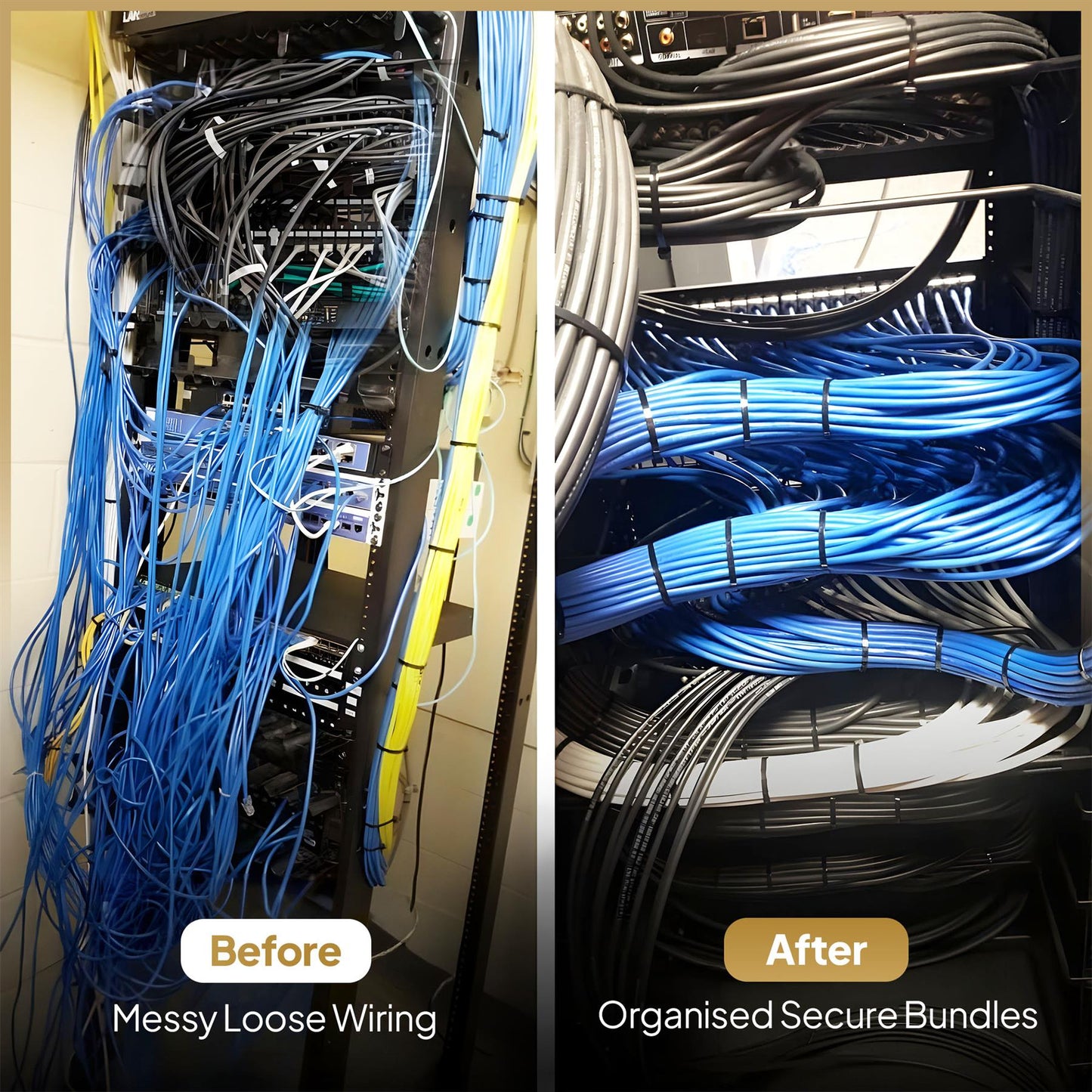 400 Black Nylon Cable Ties (300mm x 4.8mm)