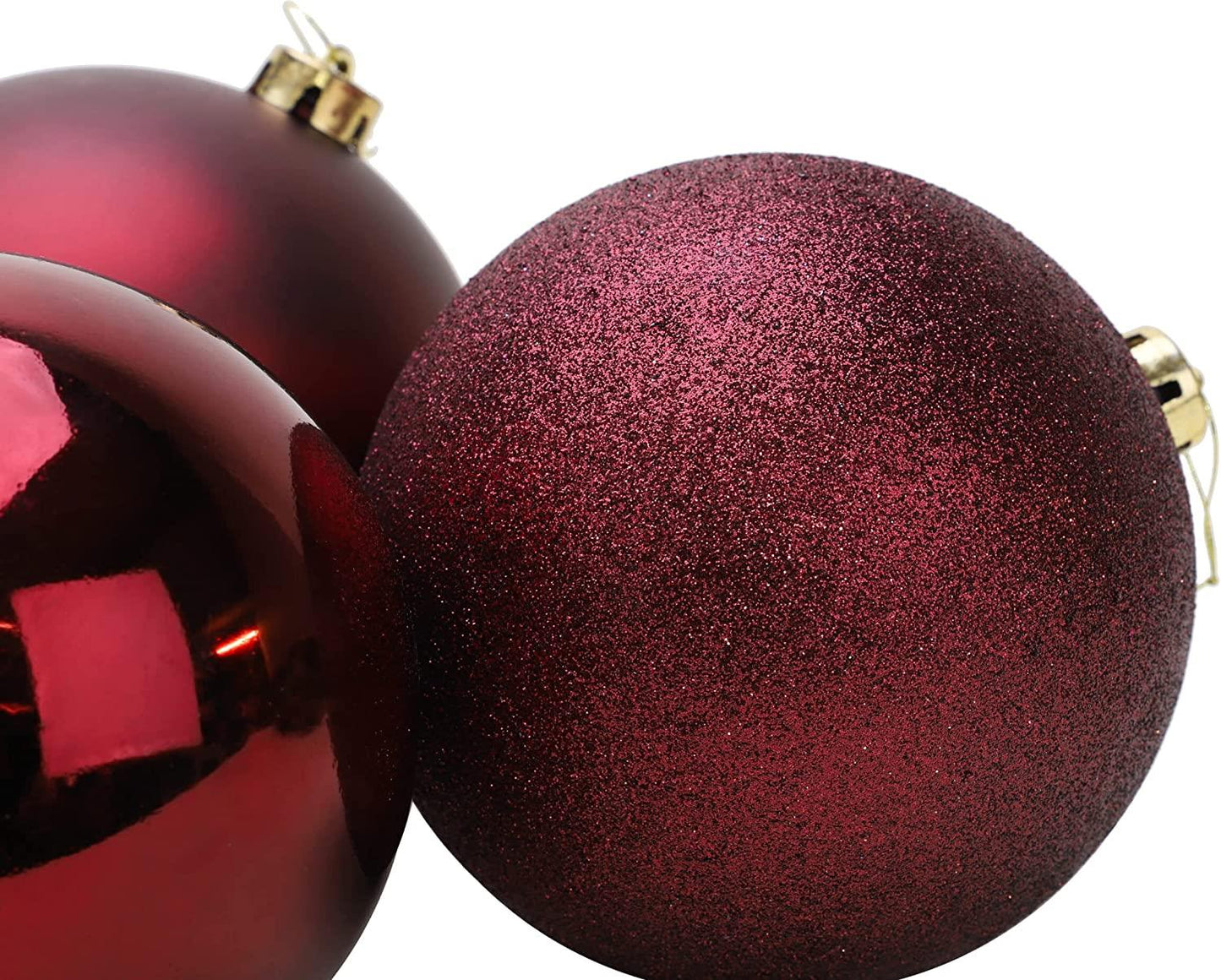 3 Dark Red Baubles - 6cm