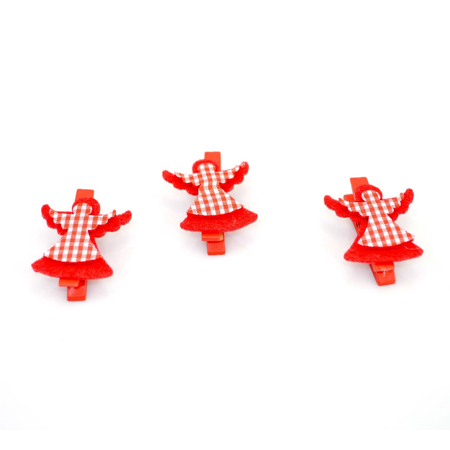 Set of 3 Christmas Wooden Mini Peg Art & Craft Clips