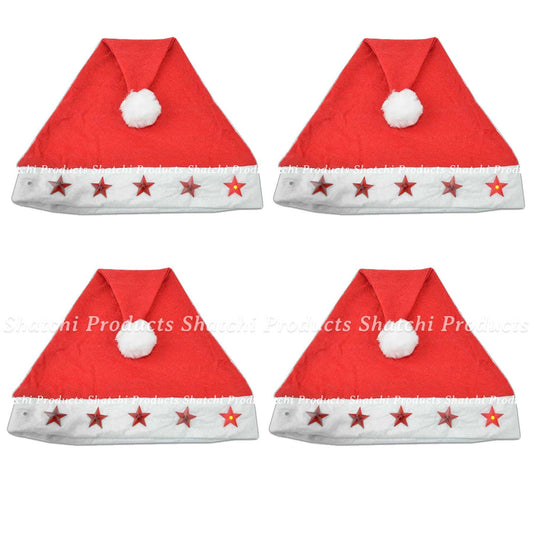 50 Santa Hats with Flashing Lights