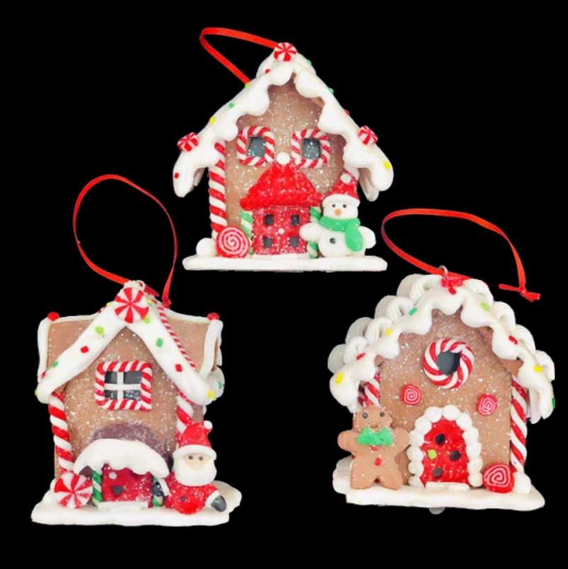 Ceramic Christmas Hanging Crafts, 3pcs