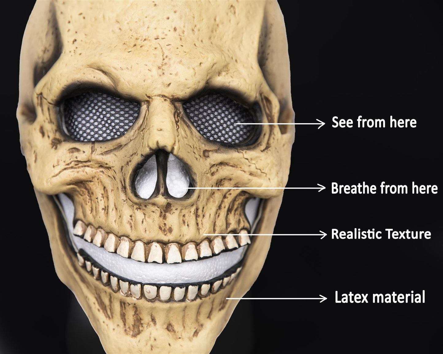 Brown Skeleton Latex Mask