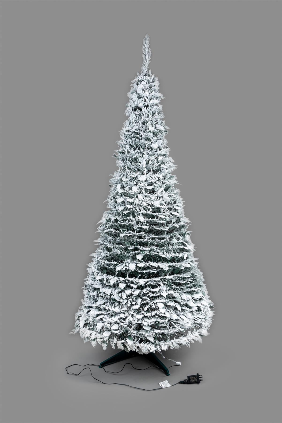 6ft (180cm) Prelit Holly Flock Pop Up Tree