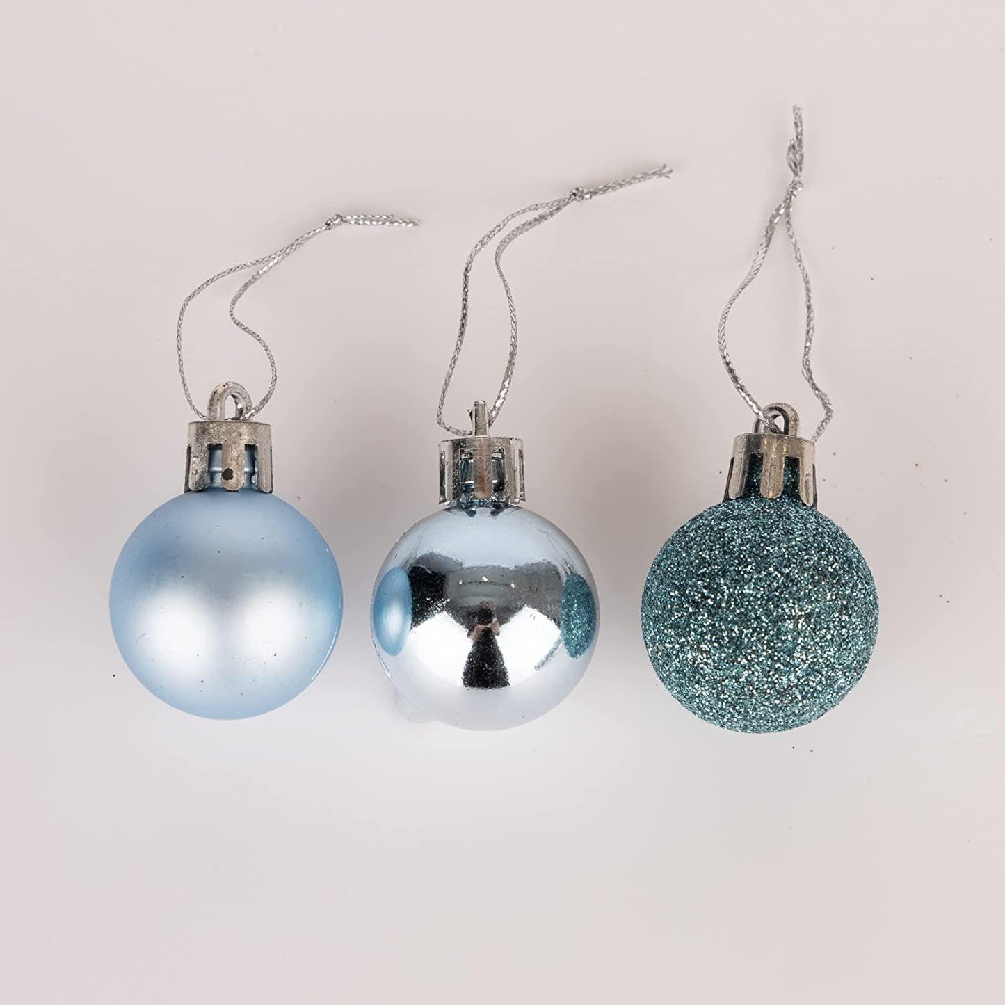 Set of 12 Light Blue 3cm Baubles (PVC)