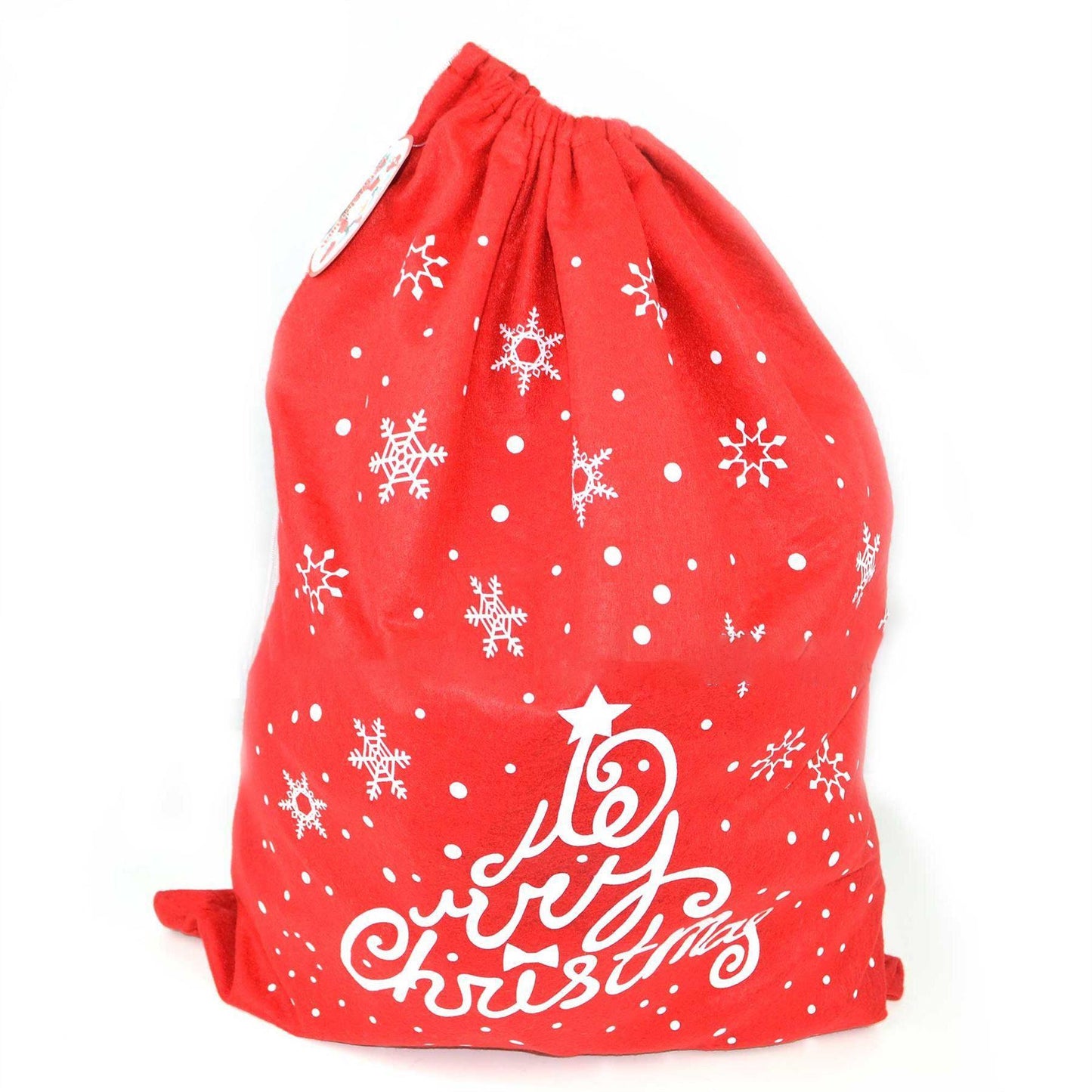 5 Father Christmas Santa Sacks, Red Felt