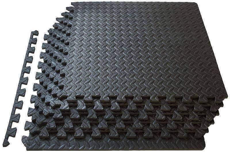 4 pcs Black Puzzle Foam Mats - 60x60x1.1cm