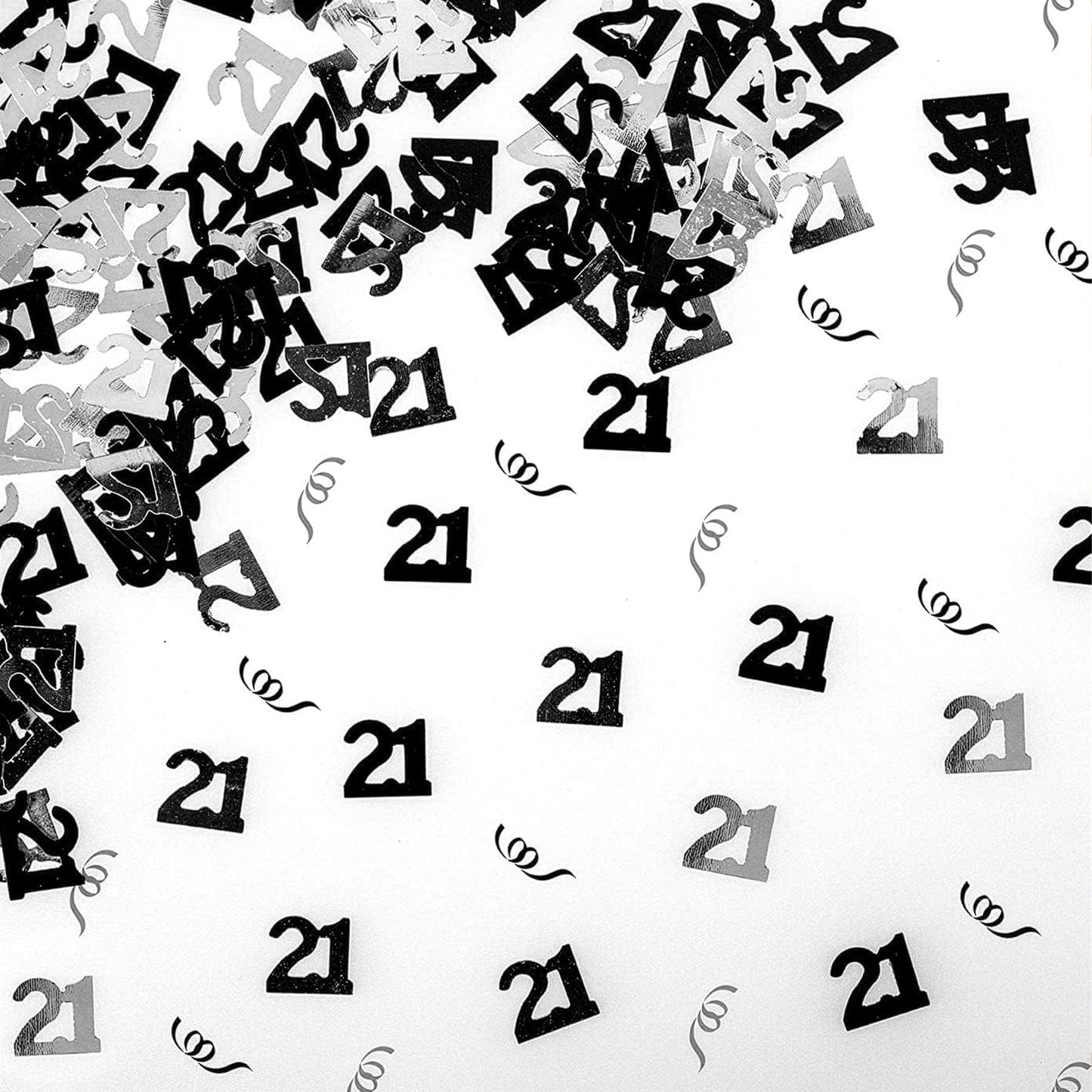2 x 14g 21st Black Happy Birthday Confetti