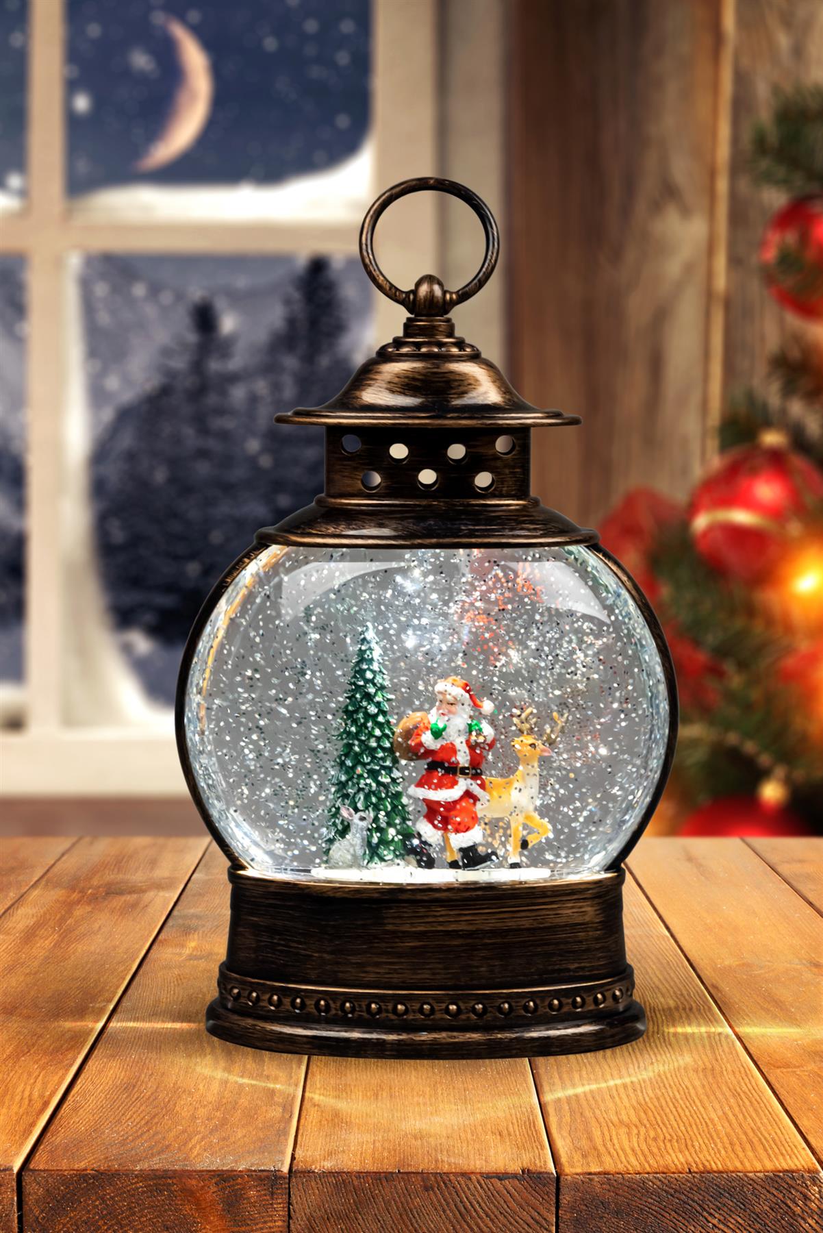 Light Up Nativity Lantern Snow Globe