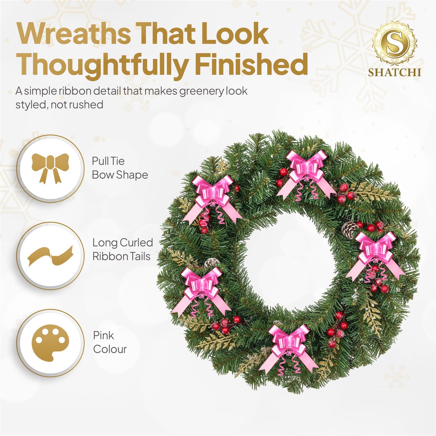 10 Hot Pink Pull Bows - 50mm