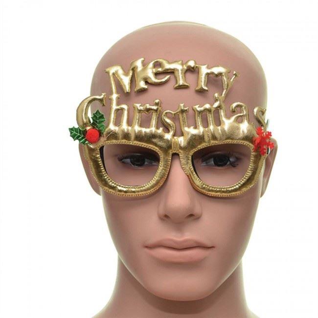 Gold Merry Christmas Glasses