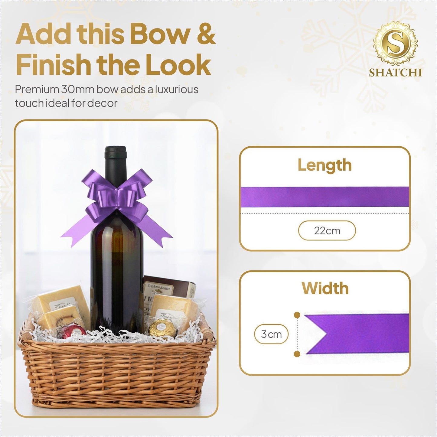 Shatchi 20pcs Purple 30mm/3cm Pull Bows Gift Wrap & Hampers