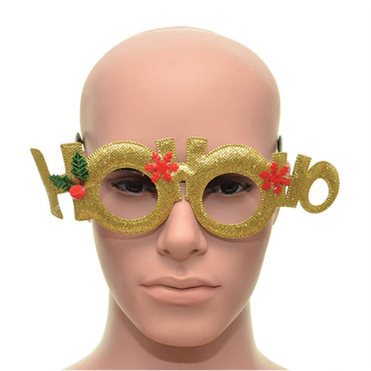 Gold Ho-Ho Christmas Glasses