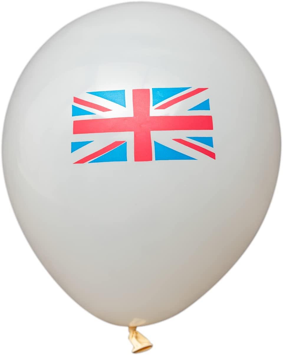 50 Union Jack Flag Printed Latex Balloons